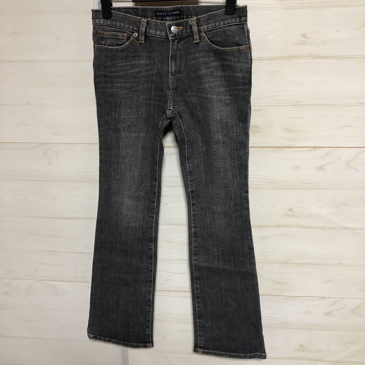 RALPH LAUREN Ralph Lauren USED processing Denim jeans black size7 control A475