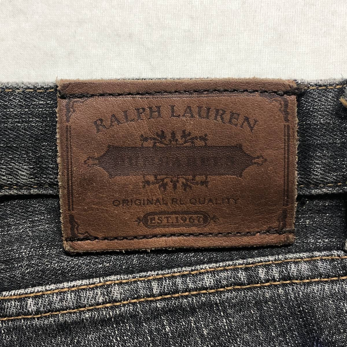 RALPH LAUREN Ralph Lauren USED processing Denim jeans black size7 control A475