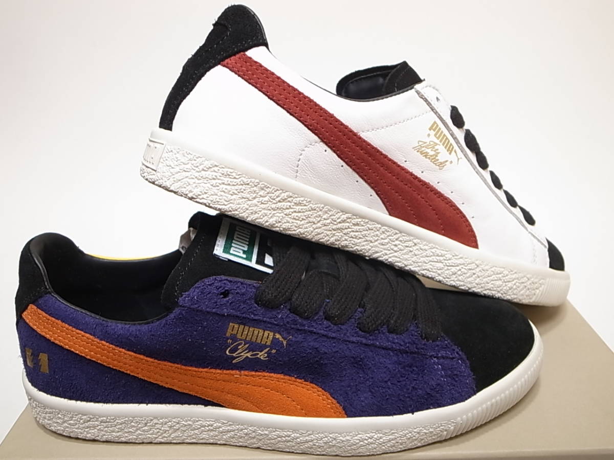【送料無料】THE HUNDREDS x PUMA CLYDE 西海岸LA発ハンドレッズ 別注 クライド 限定 コラボ 左右外内非対称 マルチパターン US7/25cm 新品