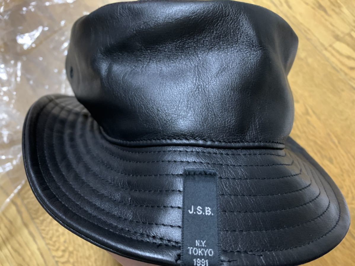 三代目JSB J.S.B 皮　帽子　黒　定価10800＋税_画像2