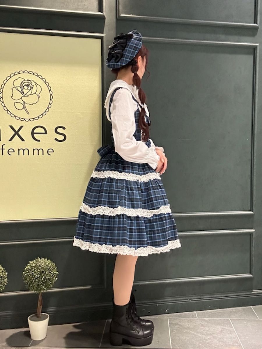 axes femme kawaii タータンチェックベレー帽 ブルー 新品未使用 axes femme kawaii タータンチェックベレー帽 ブルー 新品未使用