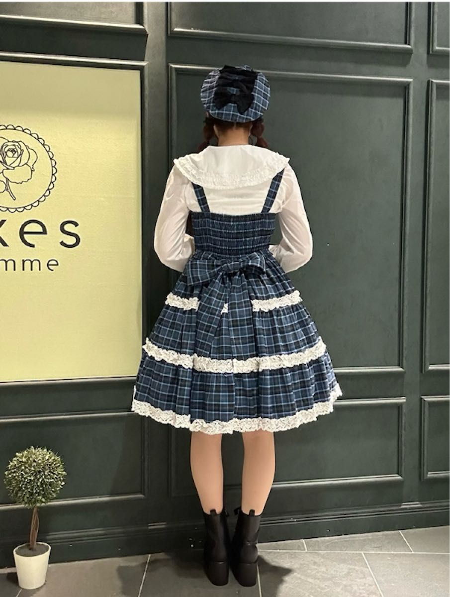 axes femme kawaii タータンチェックベレー帽 ブルー 新品未使用 axes femme kawaii タータンチェックベレー帽 ブルー 新品未使用