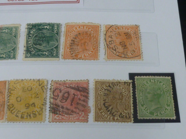 20　S 　オーストラリア切手 #22　QUEENSLAND　1890-1900年　SC#85-101の内　計36枚　使用済・未使用OH-LH　【SC評価 $160】　　_画像3