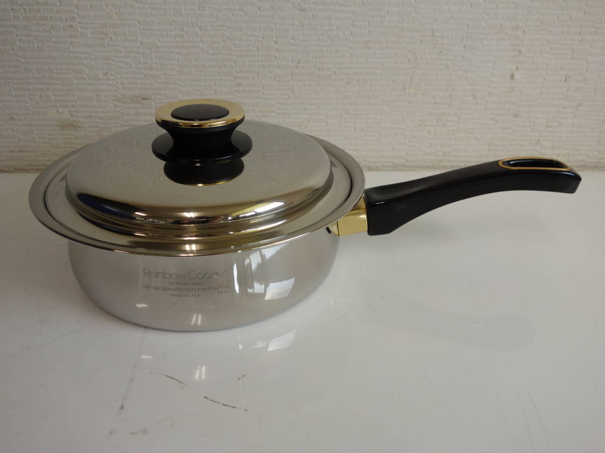 【新品】M▽未使用 日本タッパーウェア Tupperware レインボークッカー Rainboe Cooker 19cm 片手鍋 (22216)_画像2