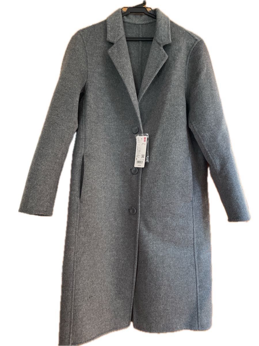 新品 ユニクロ UNIQLO ダブルフェイスチェスターコート グレー Sサイズ ロングコート レディース 今季 新品 ユニクロ UNIQLO ダブルフェイスチェスターコート グレー Sサイズ ロングコート レディース 今季
