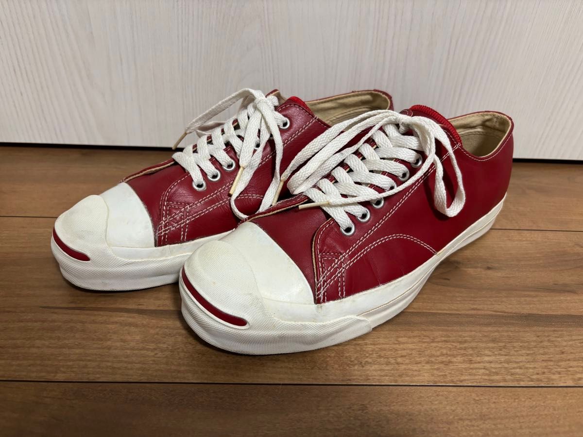90s コンバース ジャックパーセル レザー レッド USA 9ハーフ 90s コンバース ジャックパーセル レザー レッド USA 9ハーフ