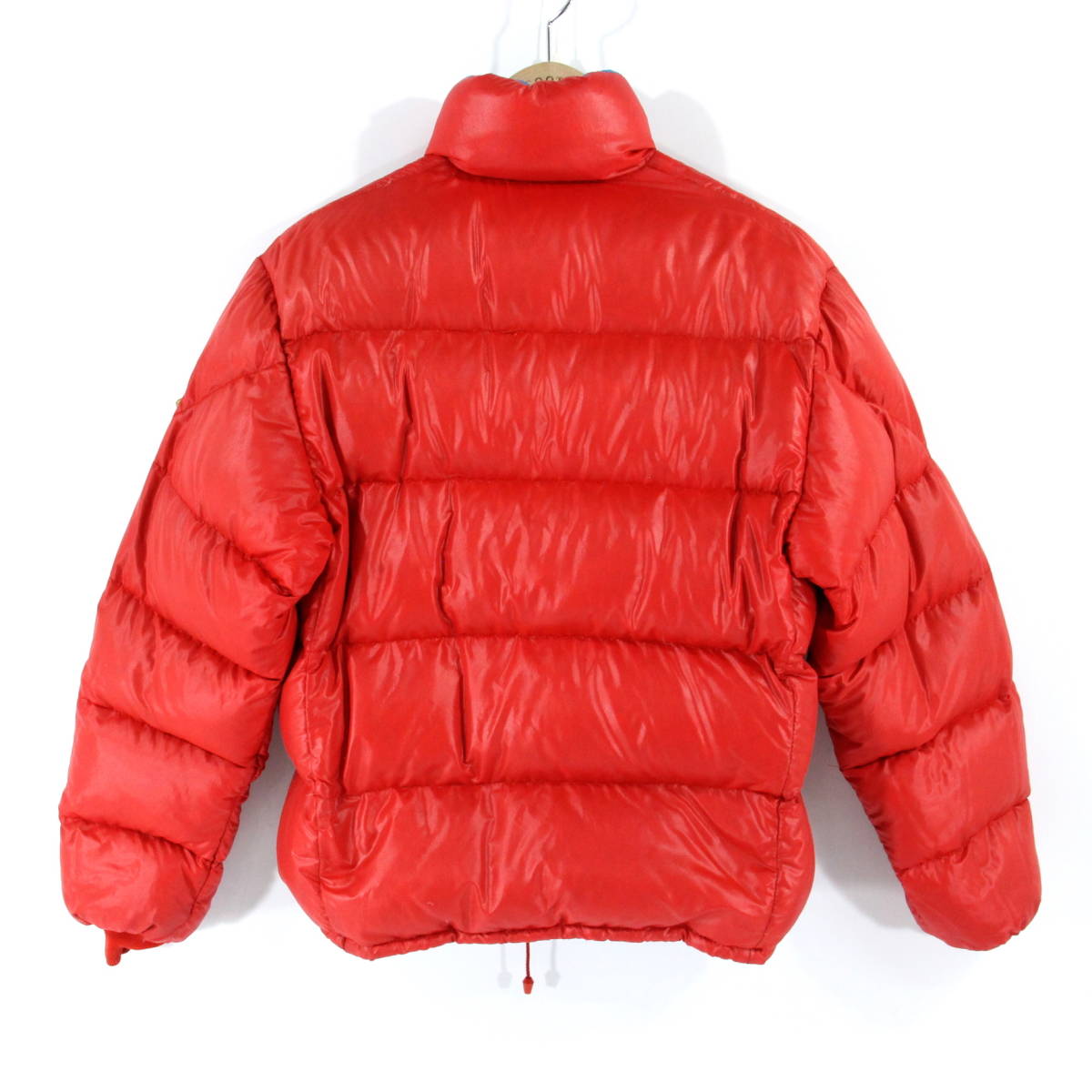 【初期 ビンテージ】旧タグ MONCLER フランス製 ナイロン ダウンジャケット S レッド/ブルー 赤/青 モンクレール