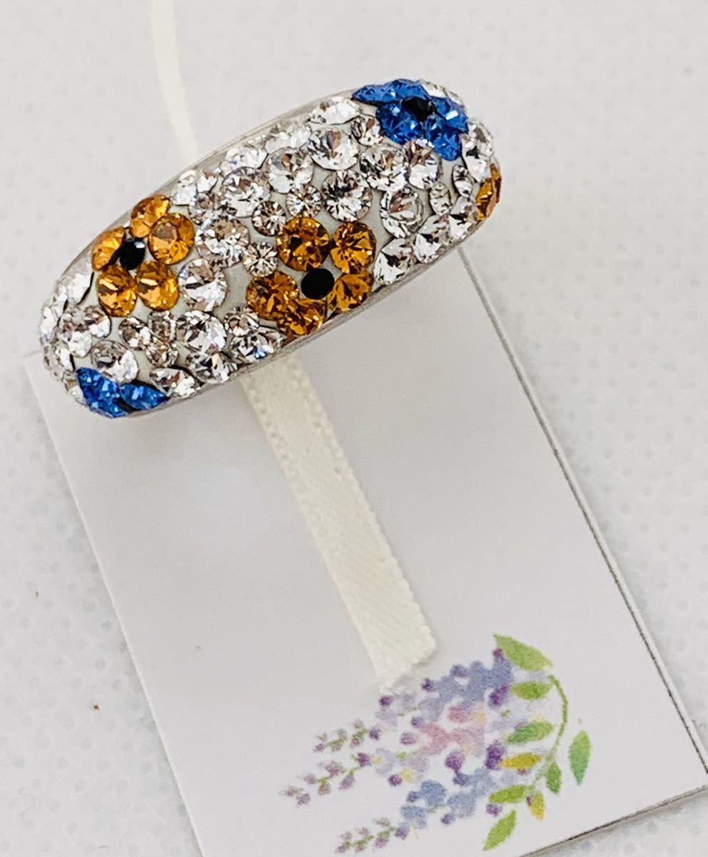  Swarovski volume ring ring 13 number size wistaria .~....~ hand made (983)