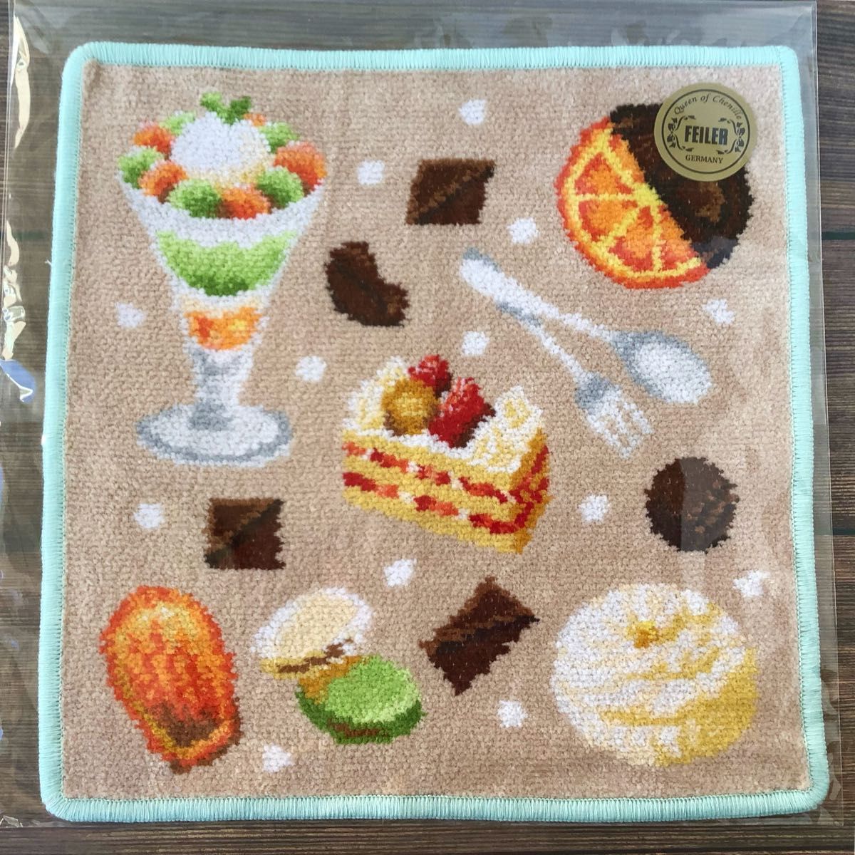 フェイラー 銀座WAKO WAKO SWEETS タオルハンカチ エメラルドグリーン