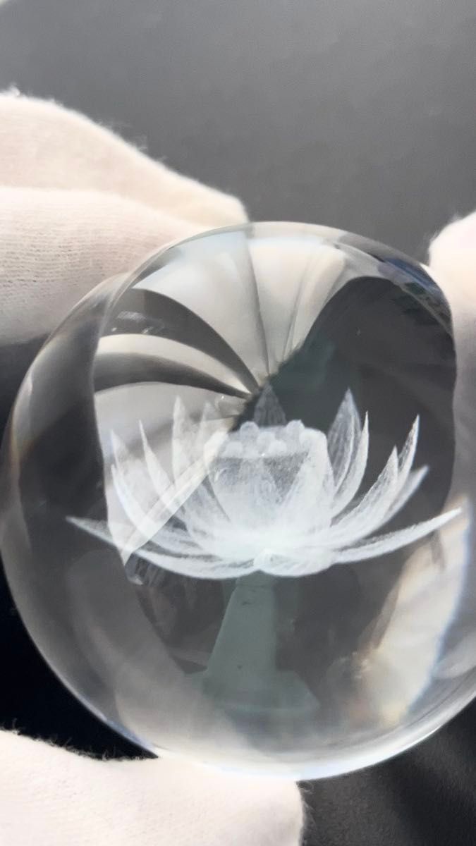 蓮 スフィア レーザー彫り 約60mm