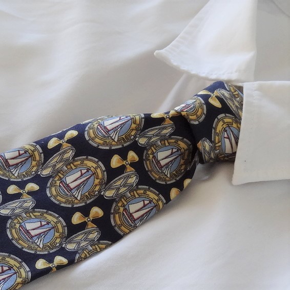 [ brand necktie ]dunhillV Dunhill V silk 100%V blue V total pattern 