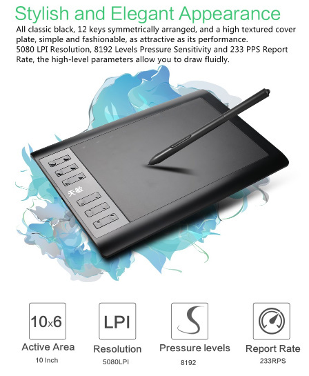 I0049 グラフィックタブレットアートおえかき10 6インチドローイングデジタル充電不要ペン タブレット Pik2ar Org