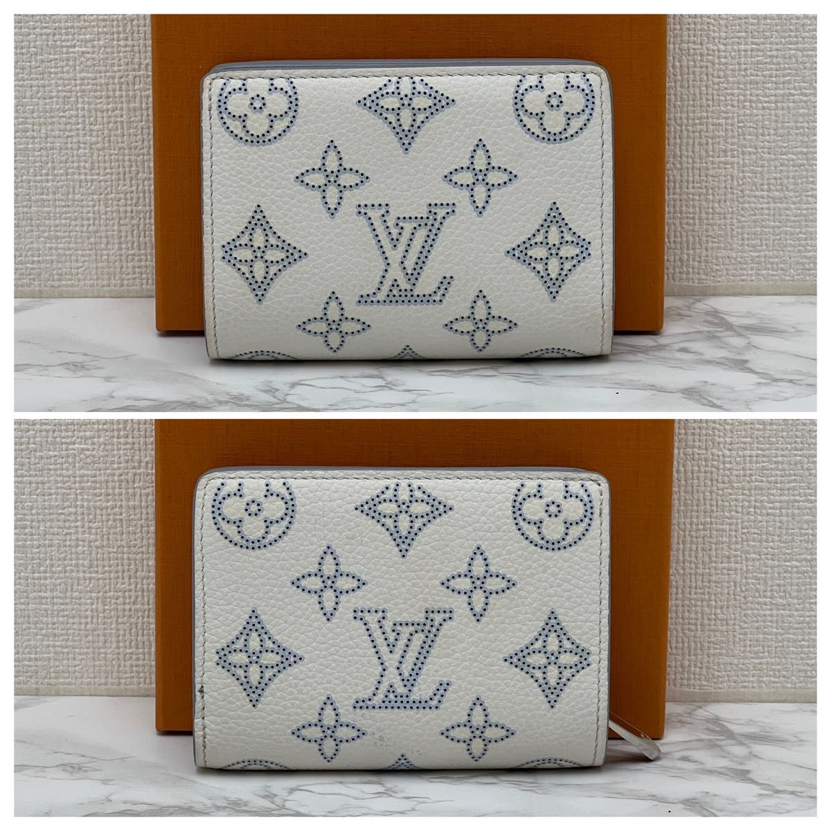 【Louis Vuitton】ポルトフォイユ・クレア コンパクト財布M11749 ルイヴィトン マヒナ ポルトフォイユ・クレア 折り財布 ホワイト