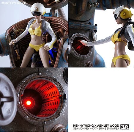  супер трудно найти распроданный очень редкий 3A 3AA threea Kenny and Ashley Wood 1/12 Seamonkey & Snowpea Sitrom Pilot Rareashu Ray * дерево Tetsujin родственная 