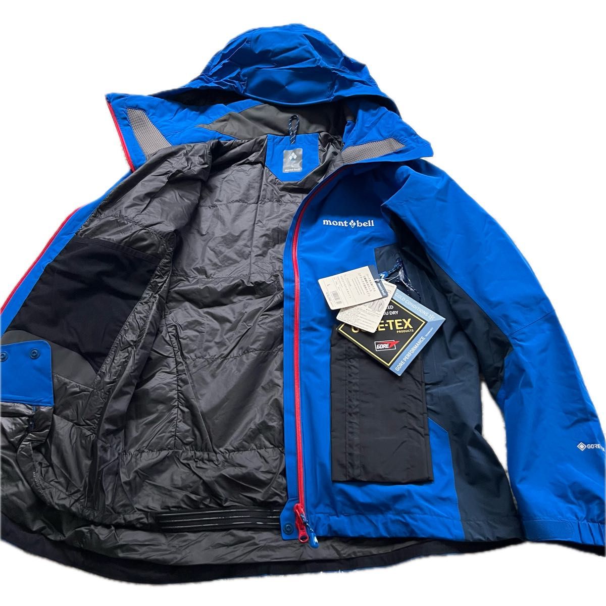 新品タグ付き】現行 mont-bell モンベル ドロワットパーカ L 青 新品タグ付き】現行 mont-bell モンベル ドロワットパーカ L 青