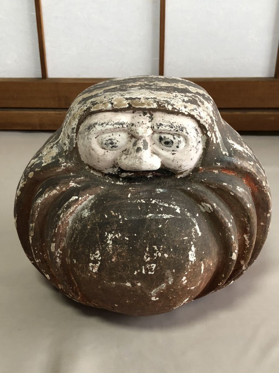 【ダルマ土人形　骨董】　郷土玩具　疱瘡除け　江戸時代　　K0205B