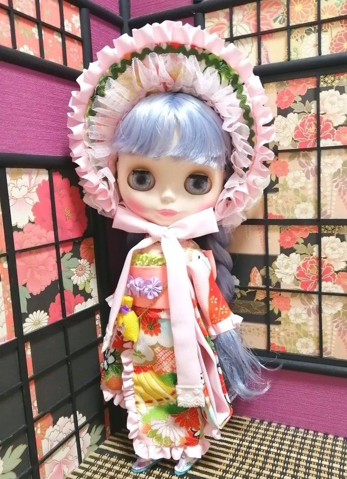 夢人屋呉服店】ブライス blythe ネオブライス 着物 振袖 正絹 お 夢人屋呉服店】ブライス blythe ネオブライス 着物 振袖 正絹 お