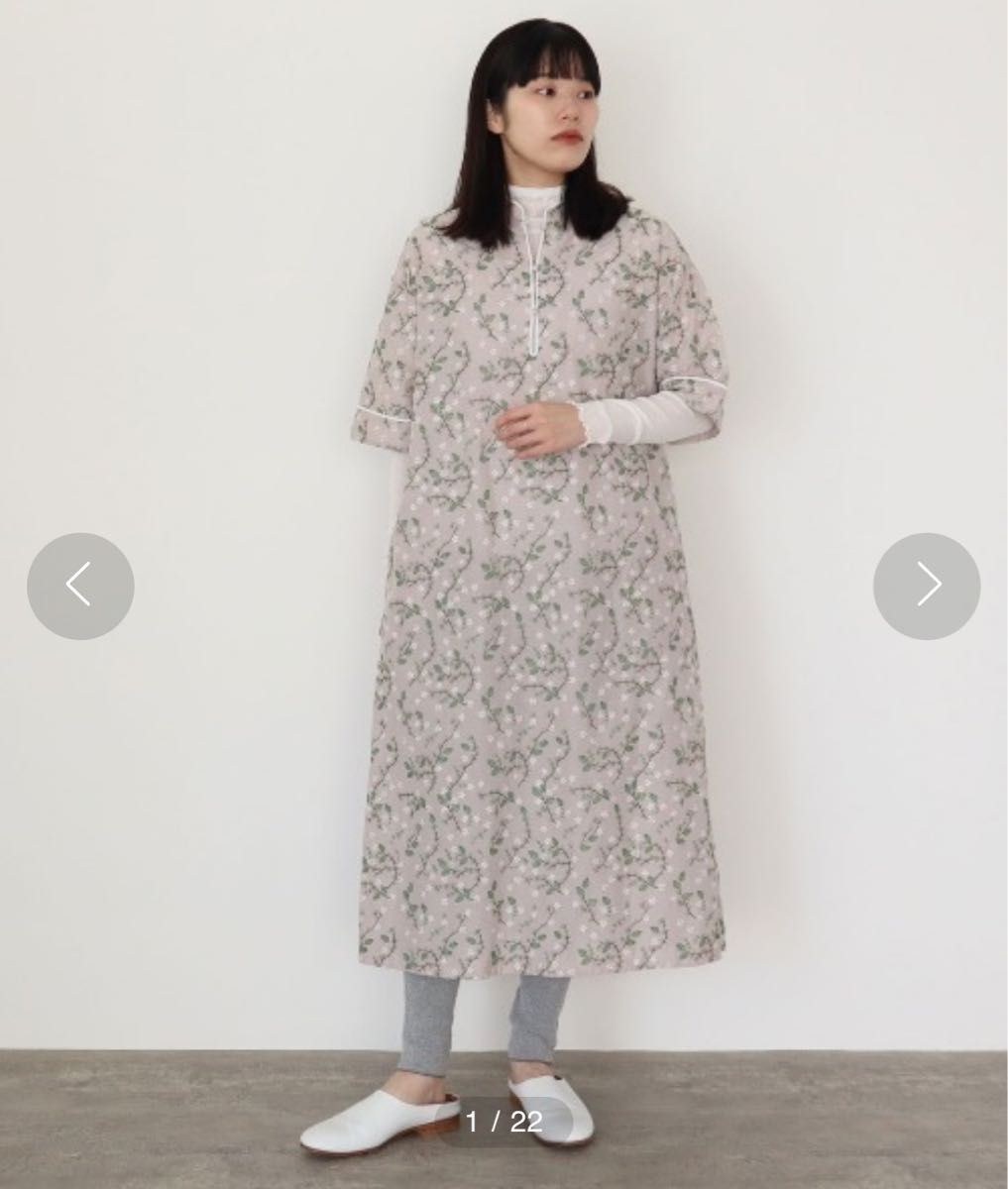 yuni（ユニ ）の「コットンシルク 多色刺繍スキッパーワンピース