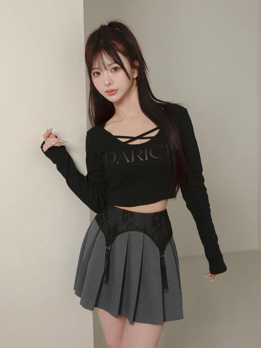 Darich クラックロゴクロストップス 美品★ ダーリッチ クラックロゴクロストップス 長袖
