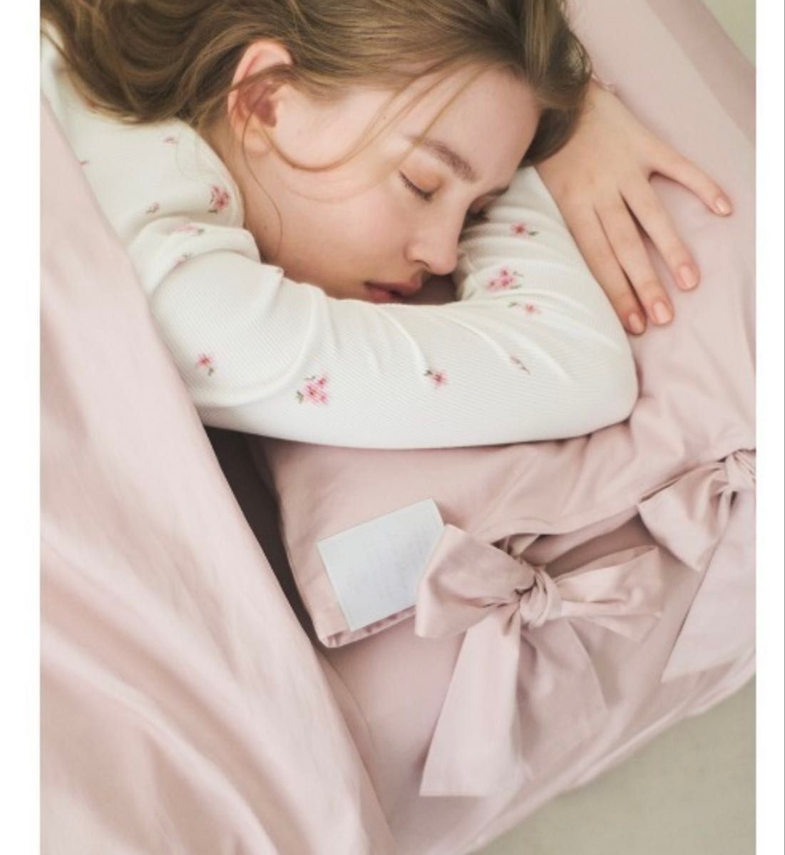 美品 ジェラートピケ sleep リボンデザイン 掛け布団カバー+ 美品 ジェラートピケ sleep リボンデザイン 掛け布団カバー+