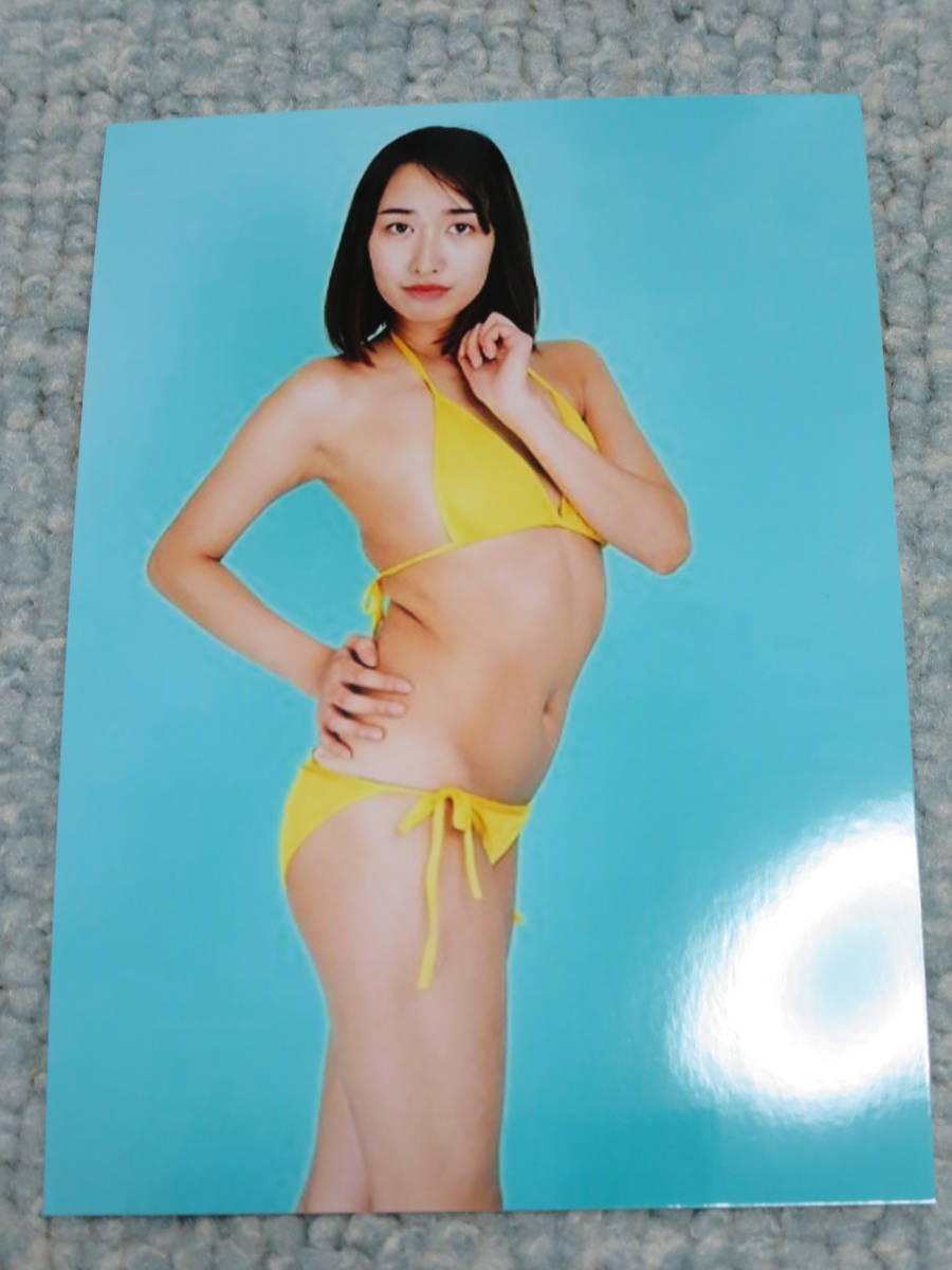  Nara . реальный с автографом Cheki с автографом желтый цвет бикини купальный костюм + дополнение 