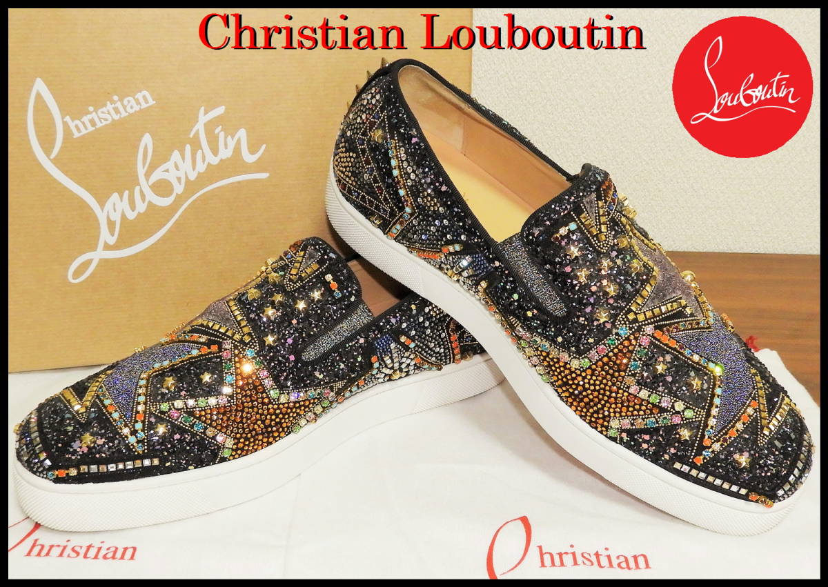 豪華 Christian Louboutin Pistozetoile Flat 正規品 クリスチャンルブタン 高級 スニーカー メンズ 42