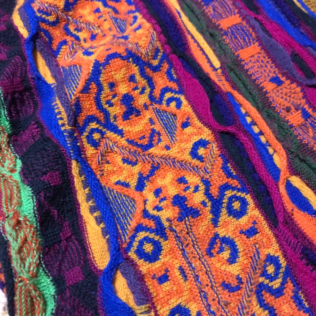 coogi クージー 立体 編込み 3Dニット マルチカラー 総柄 凹凸 coogi クージー 立体 編込み 3Dニット マルチカラー 総柄 凹凸