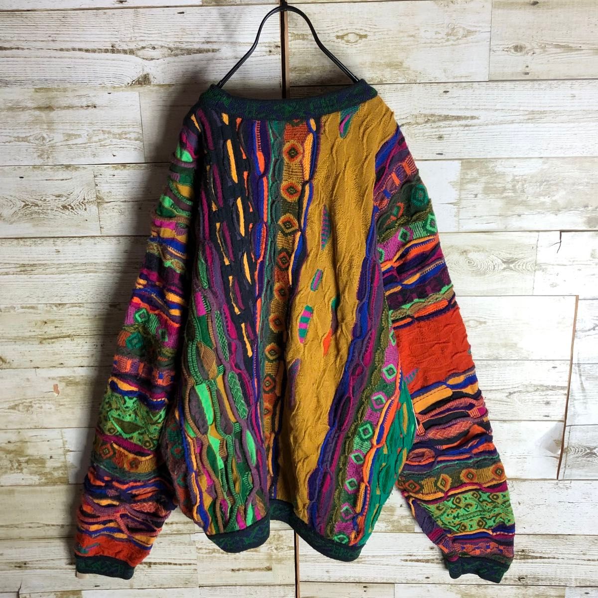 coogi クージー 立体 編込み 3Dニット マルチカラー 総柄 凹凸 coogi クージー 立体 編込み 3Dニット マルチカラー 総柄 凹凸