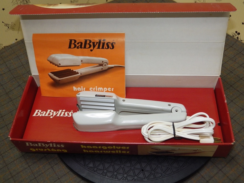 #* valuable antique rare goods bebi squirrel Babyliss Hair Crimper 700.410 Belgium made hair iron kote original box have /AJ02n*#