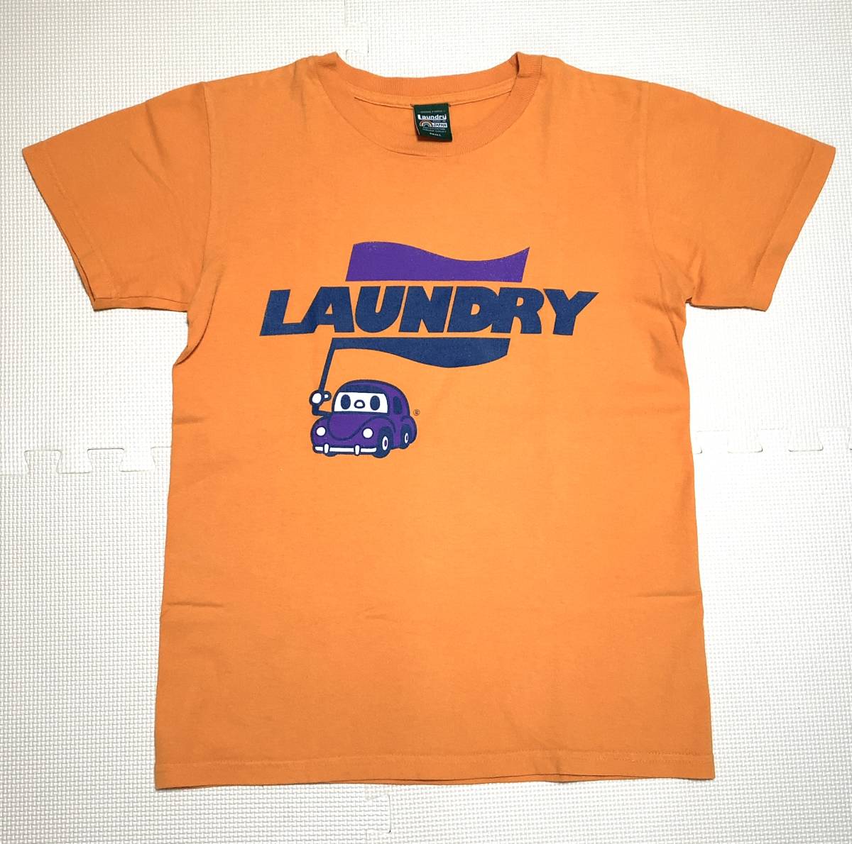 ☆中古☆Laundry☆ランドリー☆美品☆くるま柄　男女兼用　Sサイズ GET ON！Laundry オレンジ_ユニセックスSサイズ