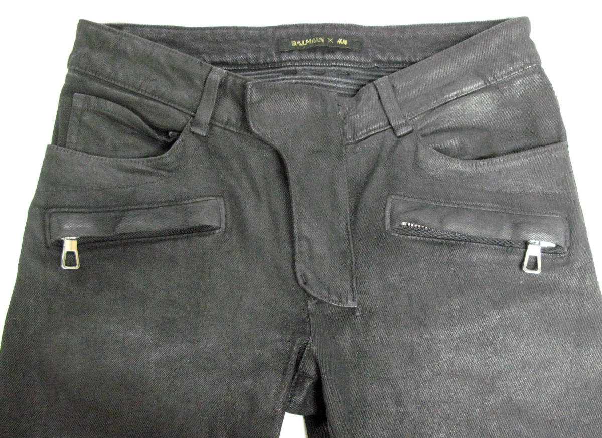 バルマン BALMAIN H&M：バイカー デニム 28 （ コラボ レア ジーンズ BALMAIN H&M denim pants jeans_画像3
