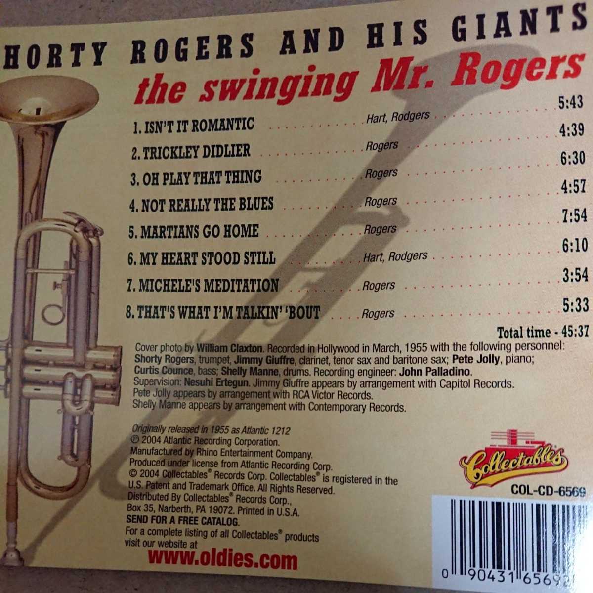 SHORTY ROGERS AND HIS GIANTS / the swinging Mr.Rogers_画像2