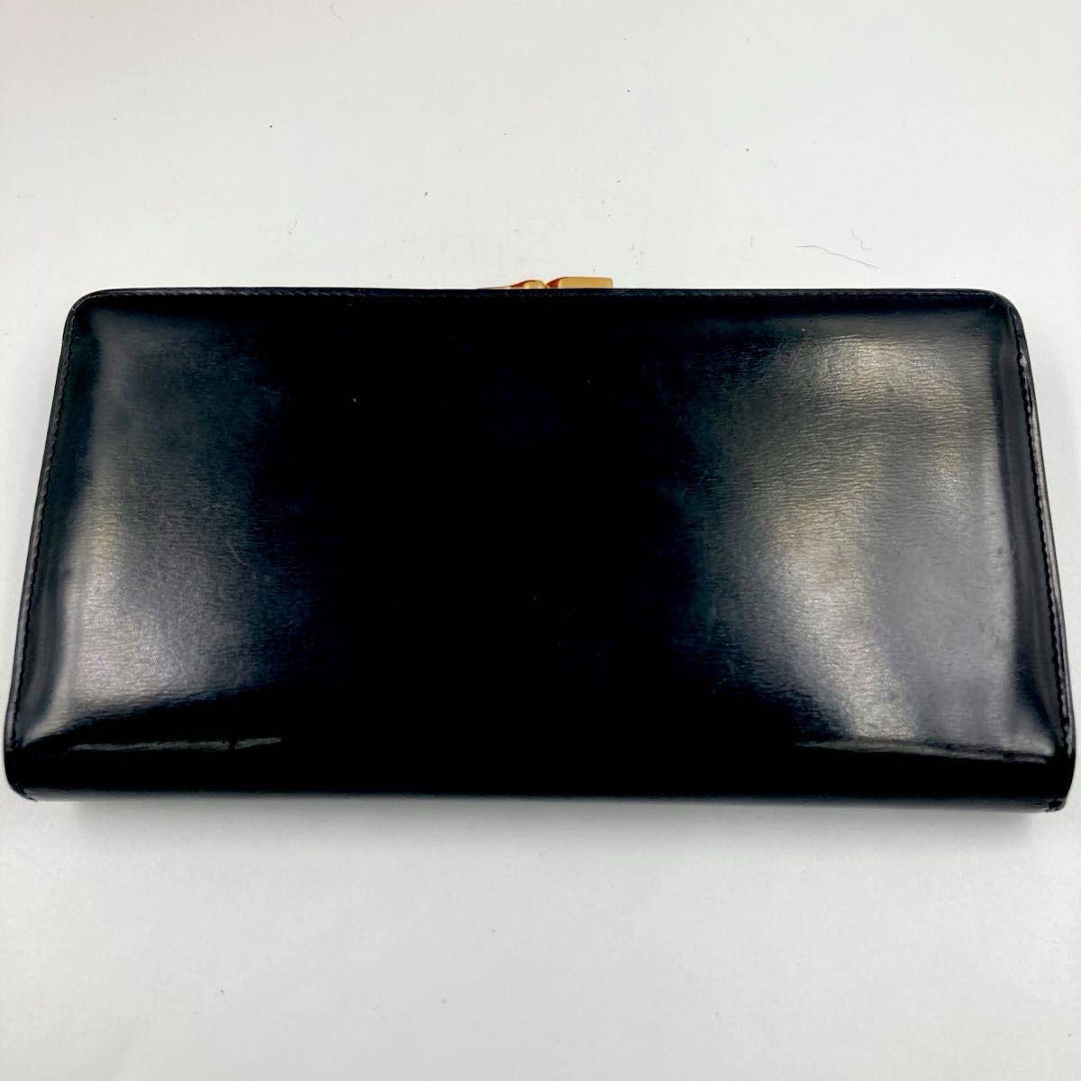 美品】カルティエ 折りたたみ 長財布 レザー ブラック 美品】カルティエ 折りたたみ 長財布 レザー ブラック
