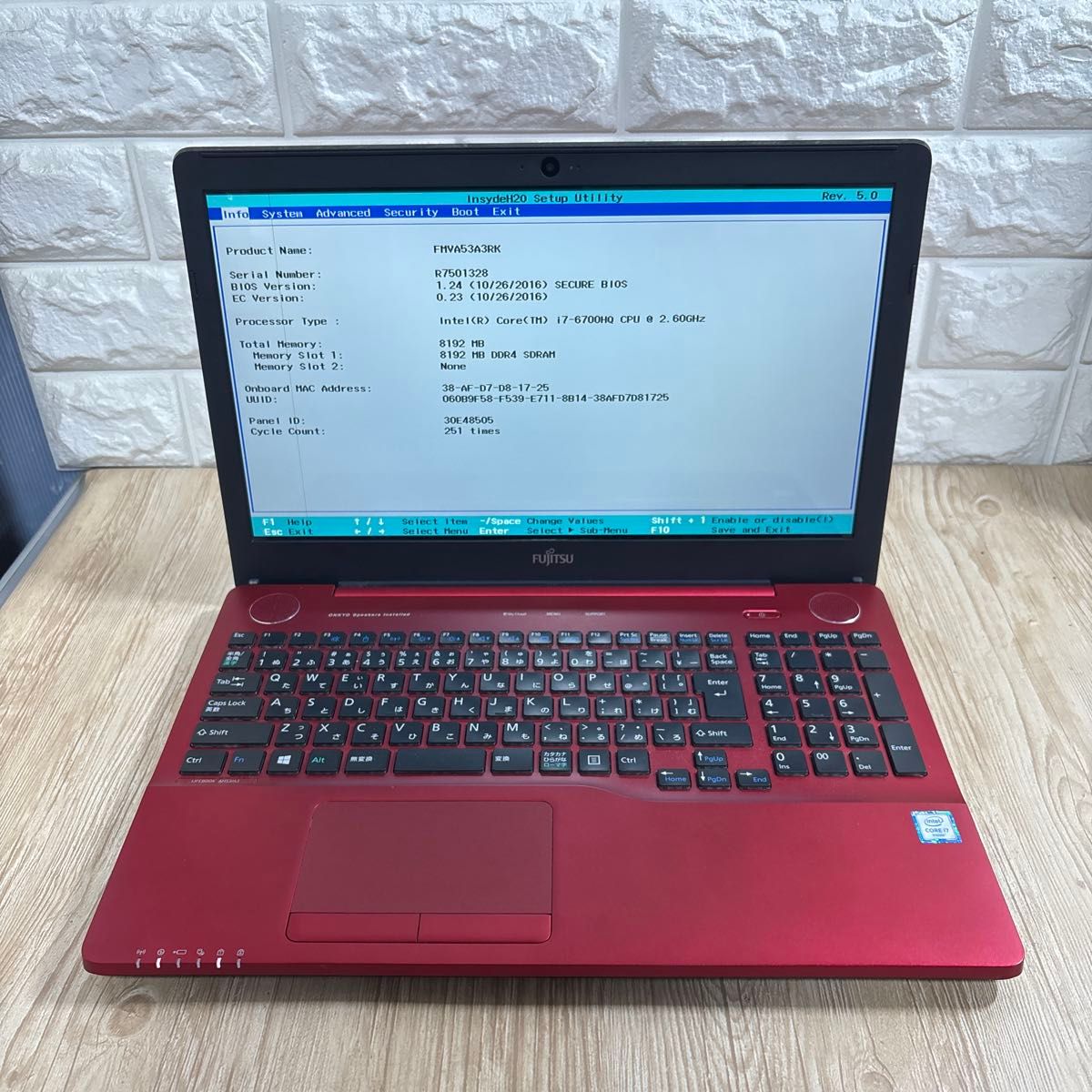 富士通lifebook AH53/A3 i7-6700HQメモリ8GB#5333