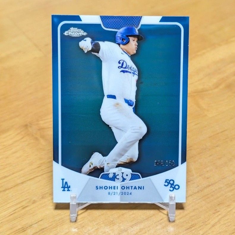 Topps】大谷翔平 2024 Topps 50/50 39盗塁 chrome ブルー Topps】大谷翔平 2024 Topps 50/50 39盗塁 chrome ブルー
