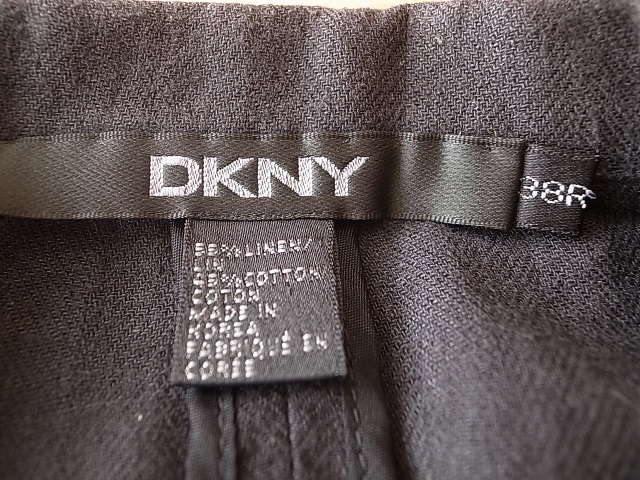 DKNY ダナキャラン ニューヨーク 春夏 ３釦 リネンコットン 黒 テーラード ジャケット 38R M相当 _画像5