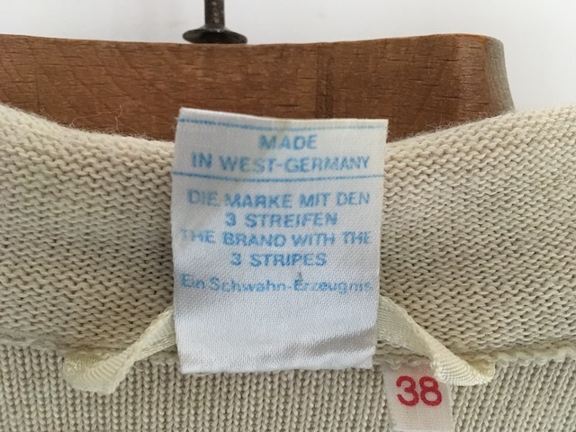 アディダスハンティングジャケット（西ドイツ製） beige ジャージ ヴィンテージ adidas 70s W杯 made in west germany ボタンjkt ニット_画像8