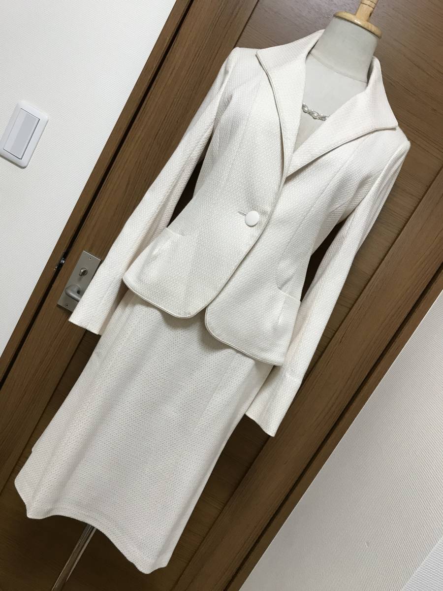 入学式にも★新品タグ付リフレクトセットアップスーツ日本製ホワイトＭ★5908