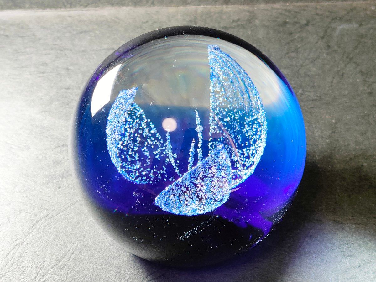 【ペーパーウエイト】●美品●英国 ケイスネスグラス●Caithness glass●限定品●繊細な花●
