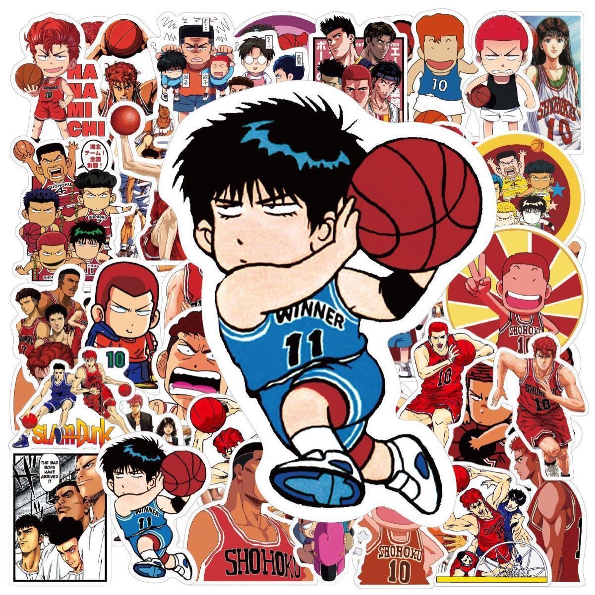 スラムダンクとNBA 防水ステッカー 大きめ 52枚 スノーボード スラムダンクとNBA 防水ステッカー 大きめ 52枚 スノーボード