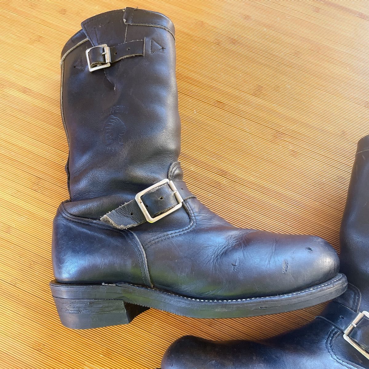 70s チペワ Chippewa 茶芯 ブラック エンジニアブーツ 7 5 70s チペワ Chippewa 茶芯 ブラック エンジニアブーツ 7 5