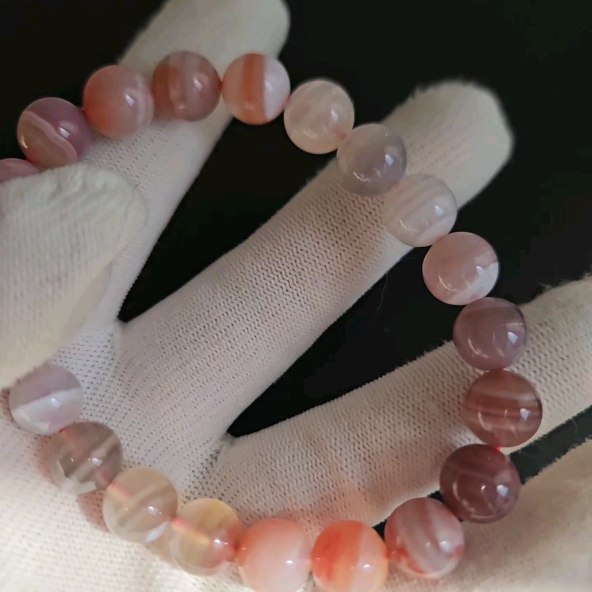 【パワーストーン/お買い得】模様がかわいい!!縞瑪瑙(しまめのう)のブレスレット 9ミリ 天然石