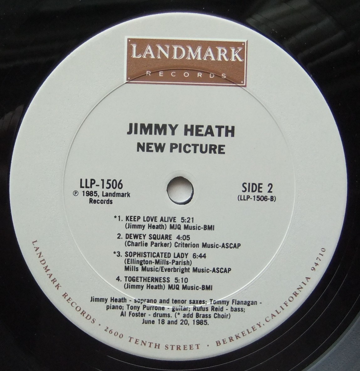 ◆ JIMMY HEATH / New Picture / TOMMY FLANAGAN ◆ Landmark LLP 1506 (promo) ◆ W_画像4