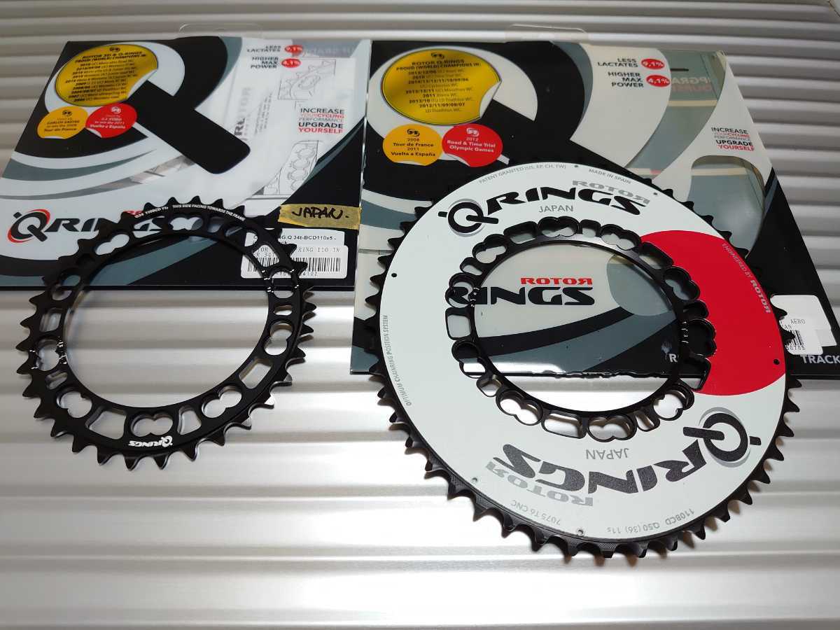 【新品 限定希少品】ROTOR ローター Q-RING 楕円リング JAPAN:日本国旗塗装(アウター 110 50T+インナー 110 34T)_画像1