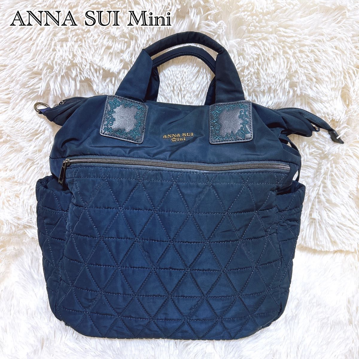 き*え様 ANNA SUI mini マザーズバッグ アナスイミニ ANNA SUI Mini 3Way マザーズバッグ アナスイミニ ネイビー
