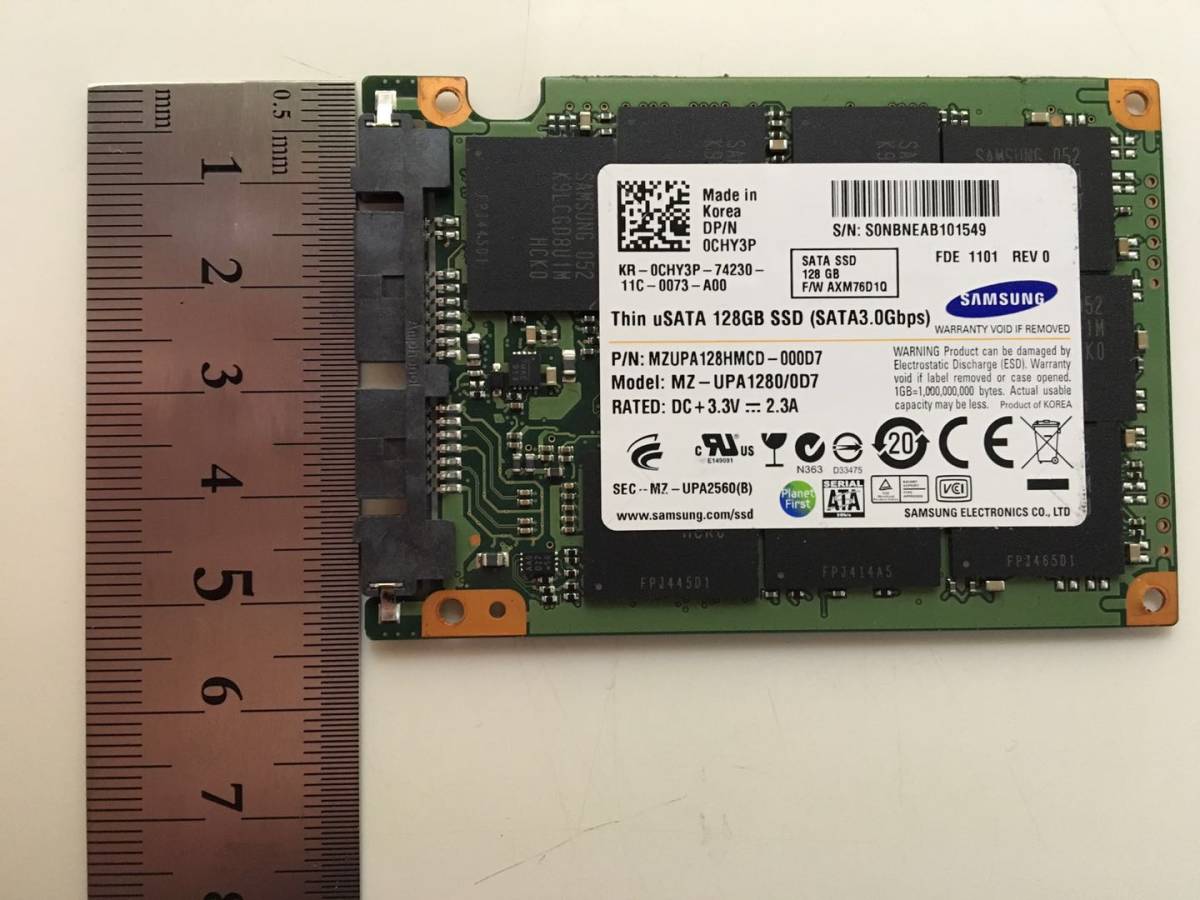 SAMSUNG ★MZ-UPA1280/0D7★ Thin uSATA 128GB SSD mSATA接続 _画像1