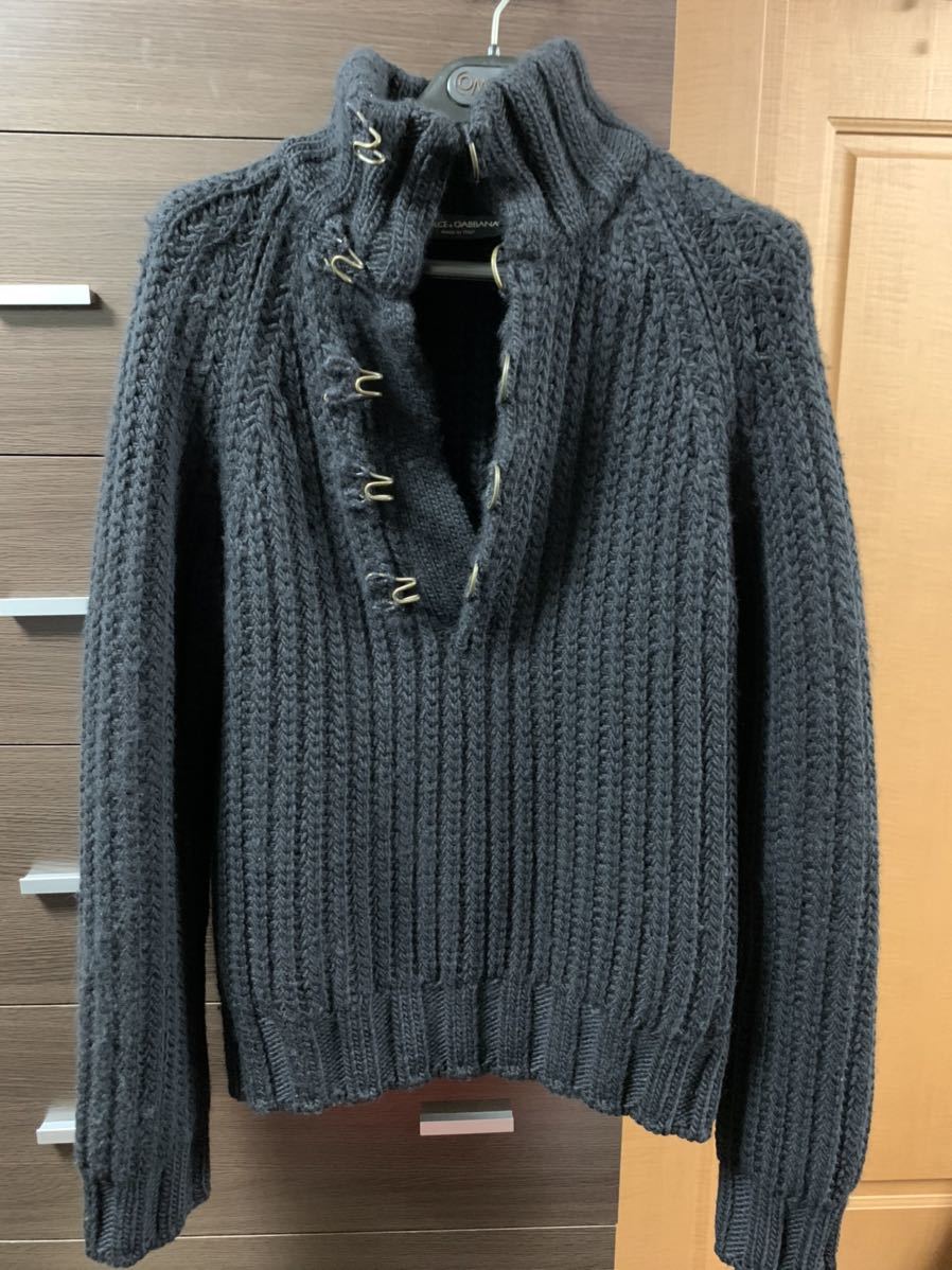 [ beautiful goods ] Dolce & Gabbana knitted sweater 48 black 