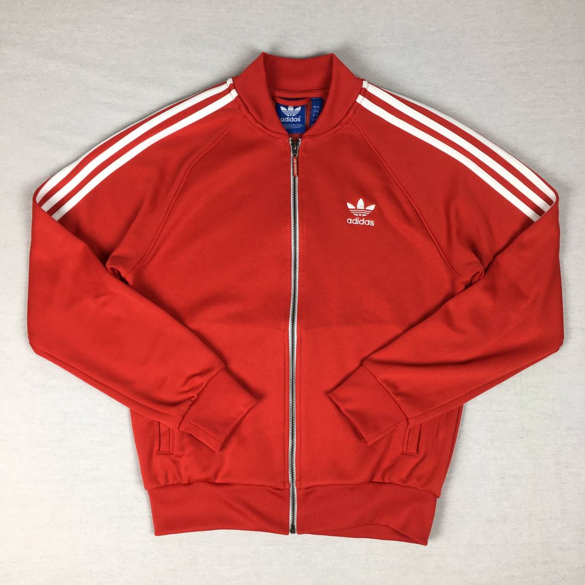 【美品】adidas Originals アディダス オリジナルス スーパースター SST AA0156 ジャージ トラックトップ レッド/ホワイト Lサイズ 三本線_画像1