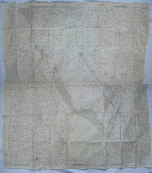 超特大 北支作戦地図 北支那十万分一図 9枚切貼/山東省微山湖(昭陽湖)付近 済寧市 昭和9年 陸地測量部 支那 中国 vbcc