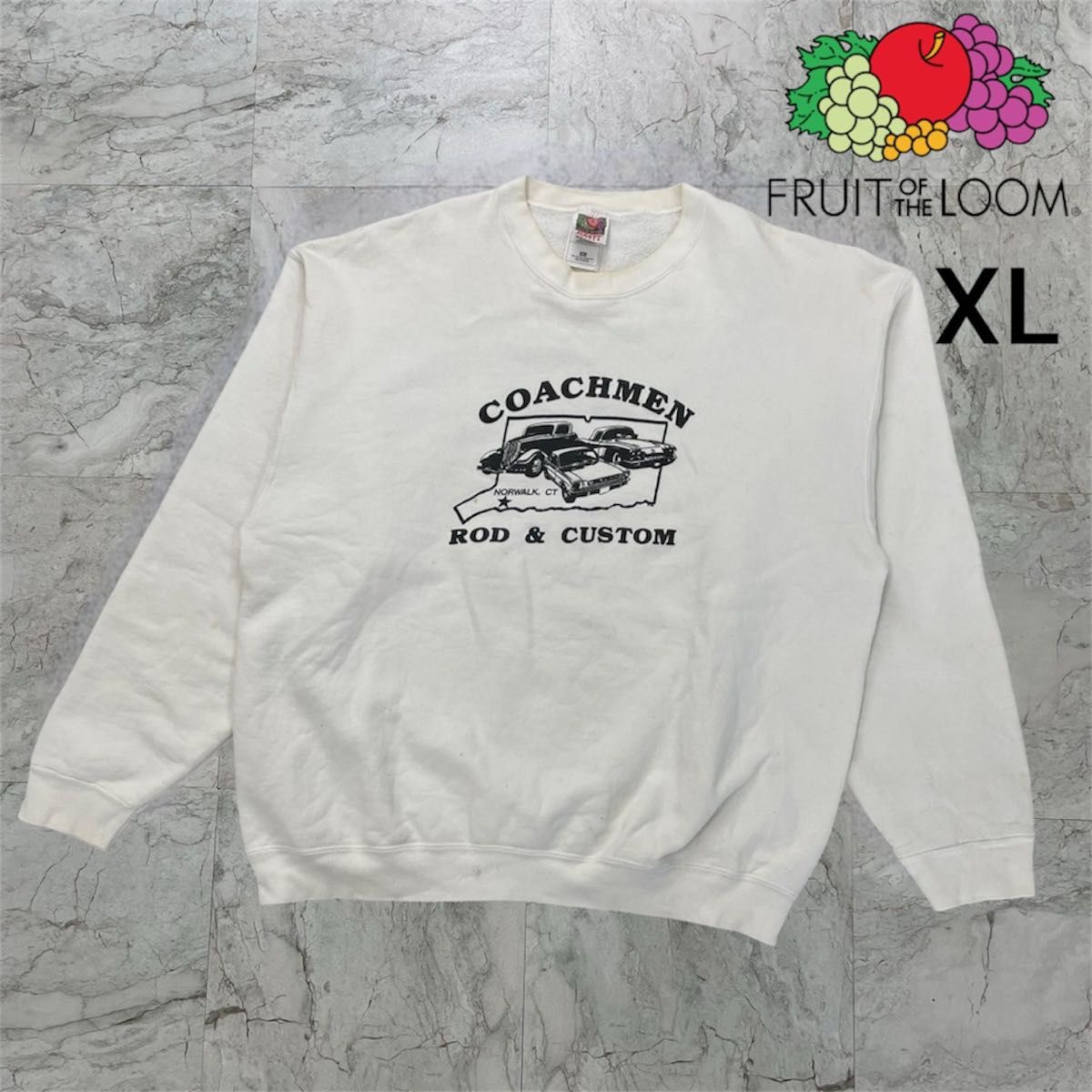 フルーツオブザルーム メンズ XL トレーナー スウェット 90s 白 フルーツオブザルーム メンズ XL トレーナー スウェット 90s 白
